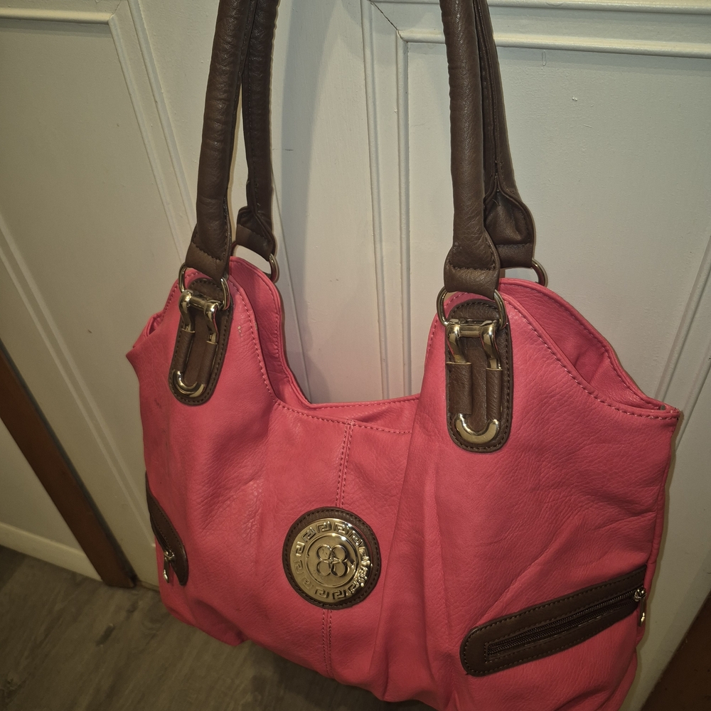 Pink Leather Shoulder Bag